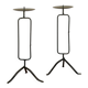 Pair of black iron tripod candlesticks, brutalist, 1970 - 30 cm