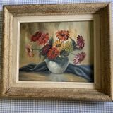 Old painting bouquet of flowers