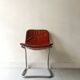 Rinaldi style chair in chromed metal and suede fabric cushion, 1970 design