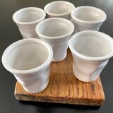 Six cups, glazed terracotta