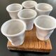 Six cups, glazed terracotta