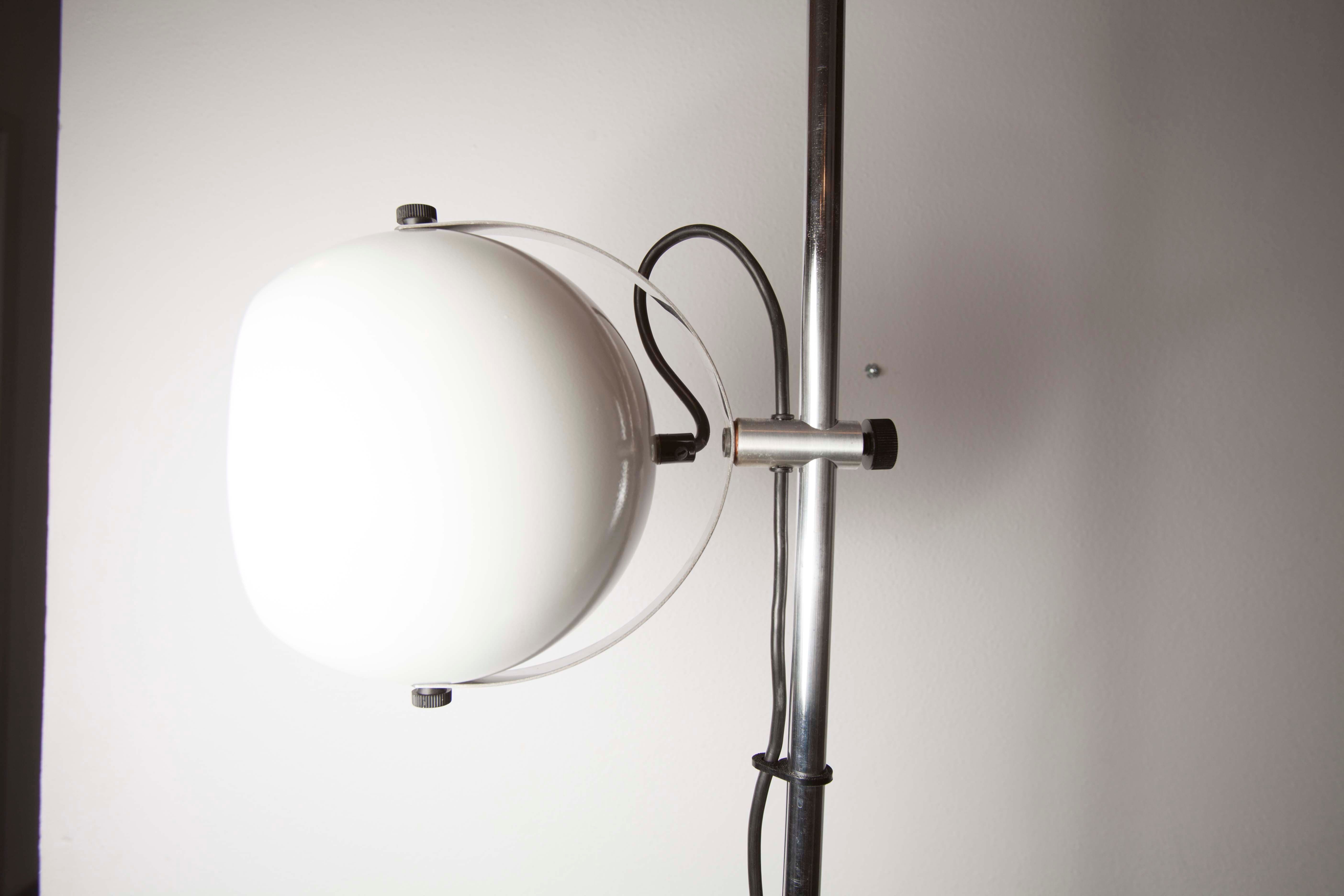 Lampadire 2 white balls restored 70s