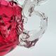 Raspberry red glass jardinière, taste of Auguste Jean or Legras.