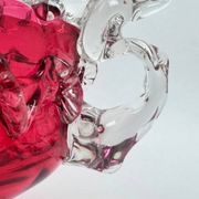 Raspberry red glass jardinière, taste of Auguste Jean or Legras.