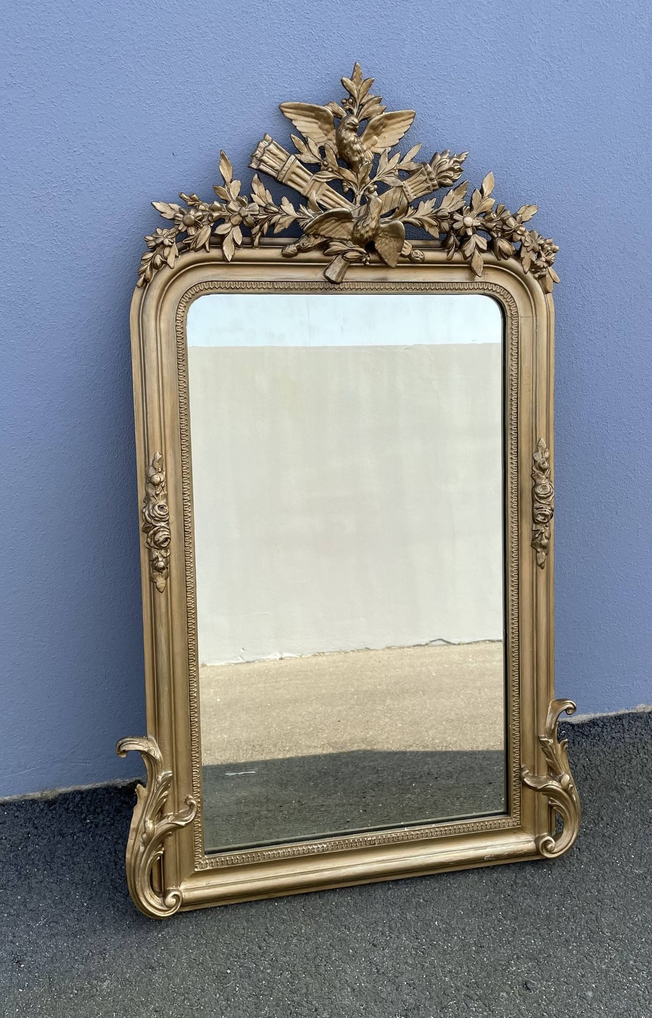 Napoleon III mirror with bird pediment 112 x 67