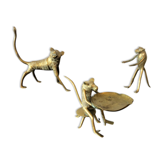 3 brass animal subjects