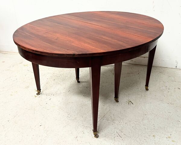 Table a bandeau de style Louis XVI a 6 pieds gaines XIX siècle