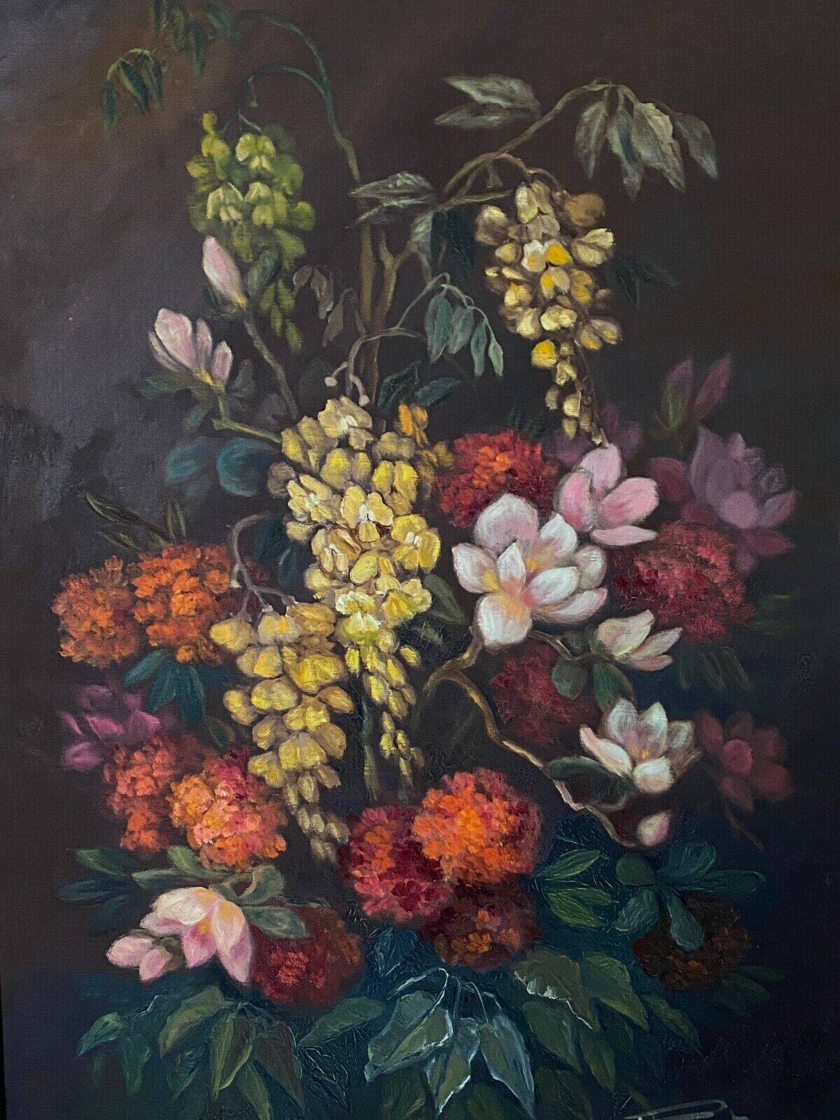Oil on canvas by Picquet still life bouquet of flowers 1930