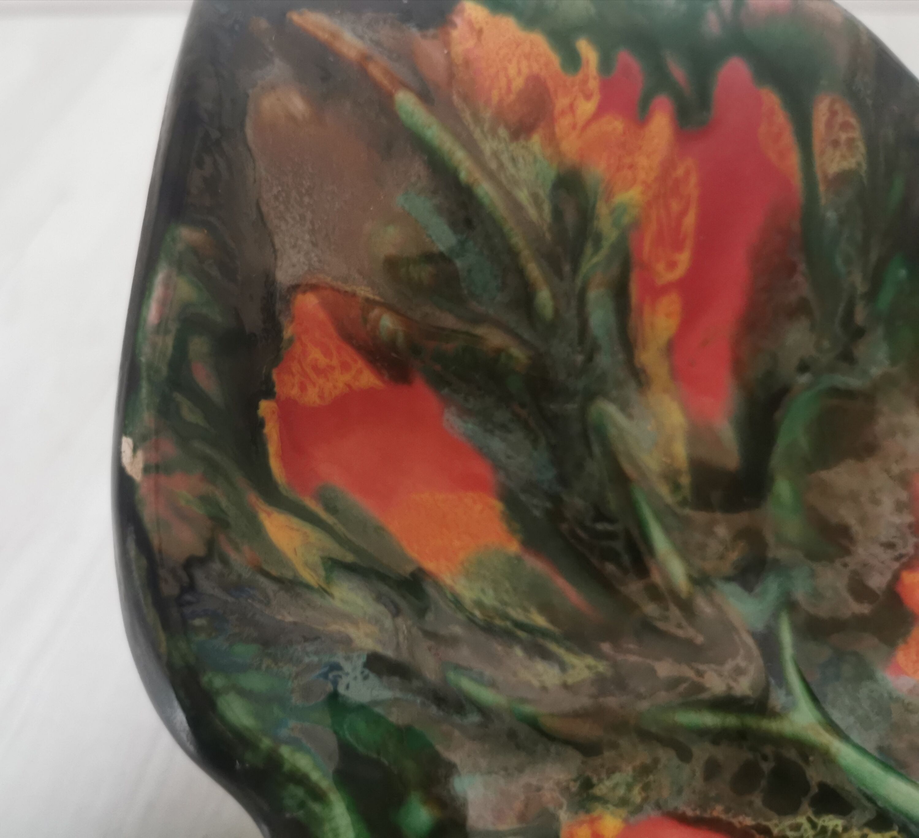 Vintage glazed ceramic trinket bowl