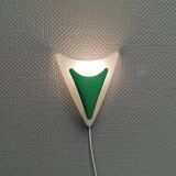 Beautiful and fun wall lamp, in hard pressed white plastic danish 1980s