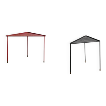 Pair of French Mid Century Triangle Tables by Mathieu Matégot, 1950s