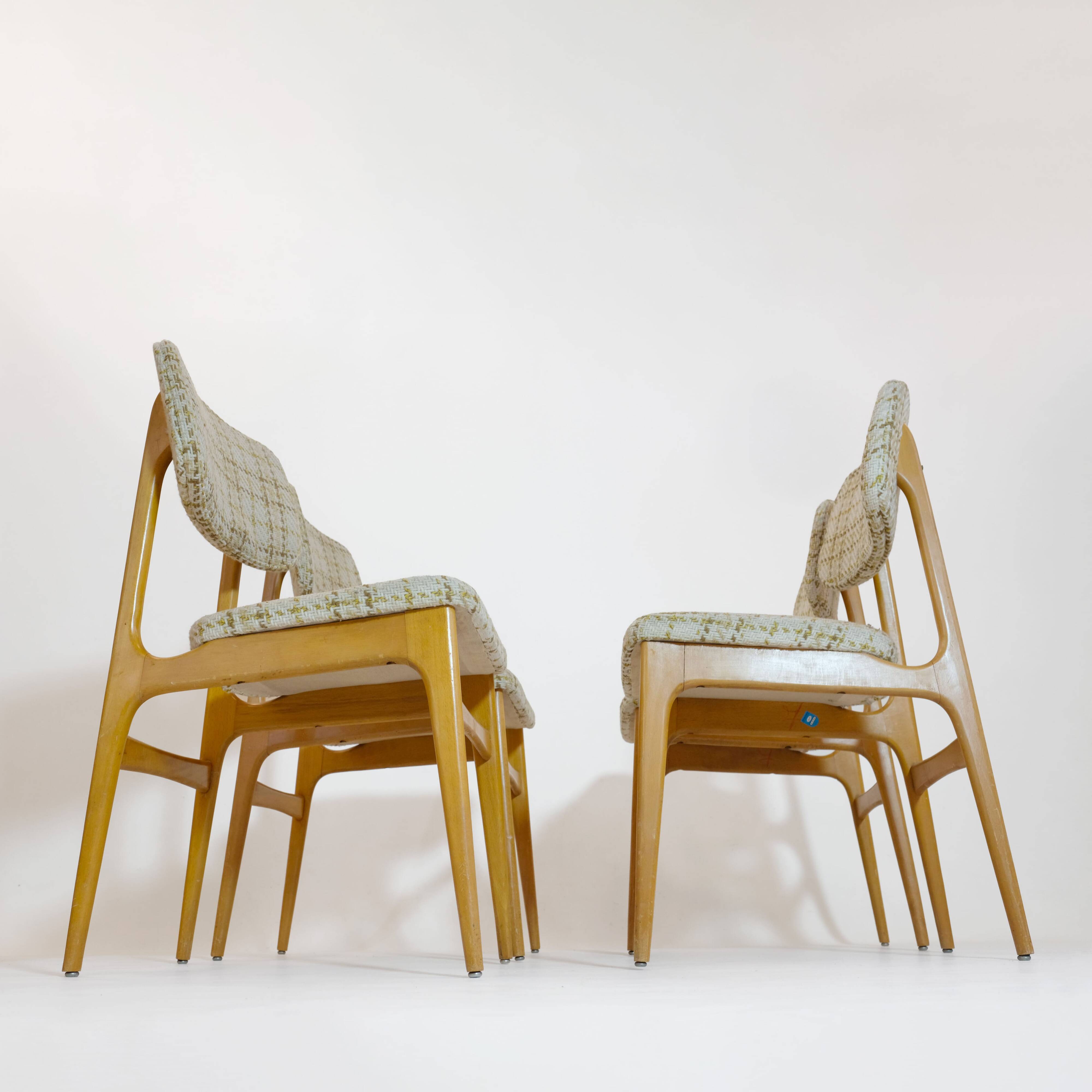 Manufrance, set of 4 chairs from the 60s.