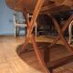 Folding coffee table type Butler marine boat wood and brass mahogany