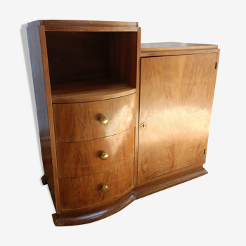 Small art deco sideboard walnut veneer