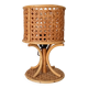 Vintage table lamp in organic style, French Riviera, rattan and caning.