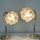 Set of 2 vintage flower lotus table lamps