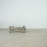 Sculptural French chrome coffee table