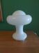 Mushroom lamp peill putzler in white opaline 60'S