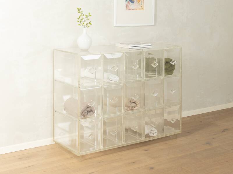 Acrylic chest of drawers, unique piece, 1980s