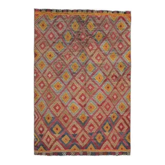 Vintage Turkish Oushak Handmade Wool Cotton Orange Area Rug 150x230