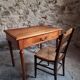 Antique oak writing table with drawer, French side table, console, solid oak desk, circa 1930–1950.
