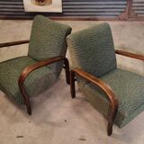 Pair of HF11 chairs by Karel Koželka and Antonín Kropáček for Jindřich Halabala