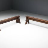 Bancs d'Art Populaire Brutaliste, France, 19ème Siècle