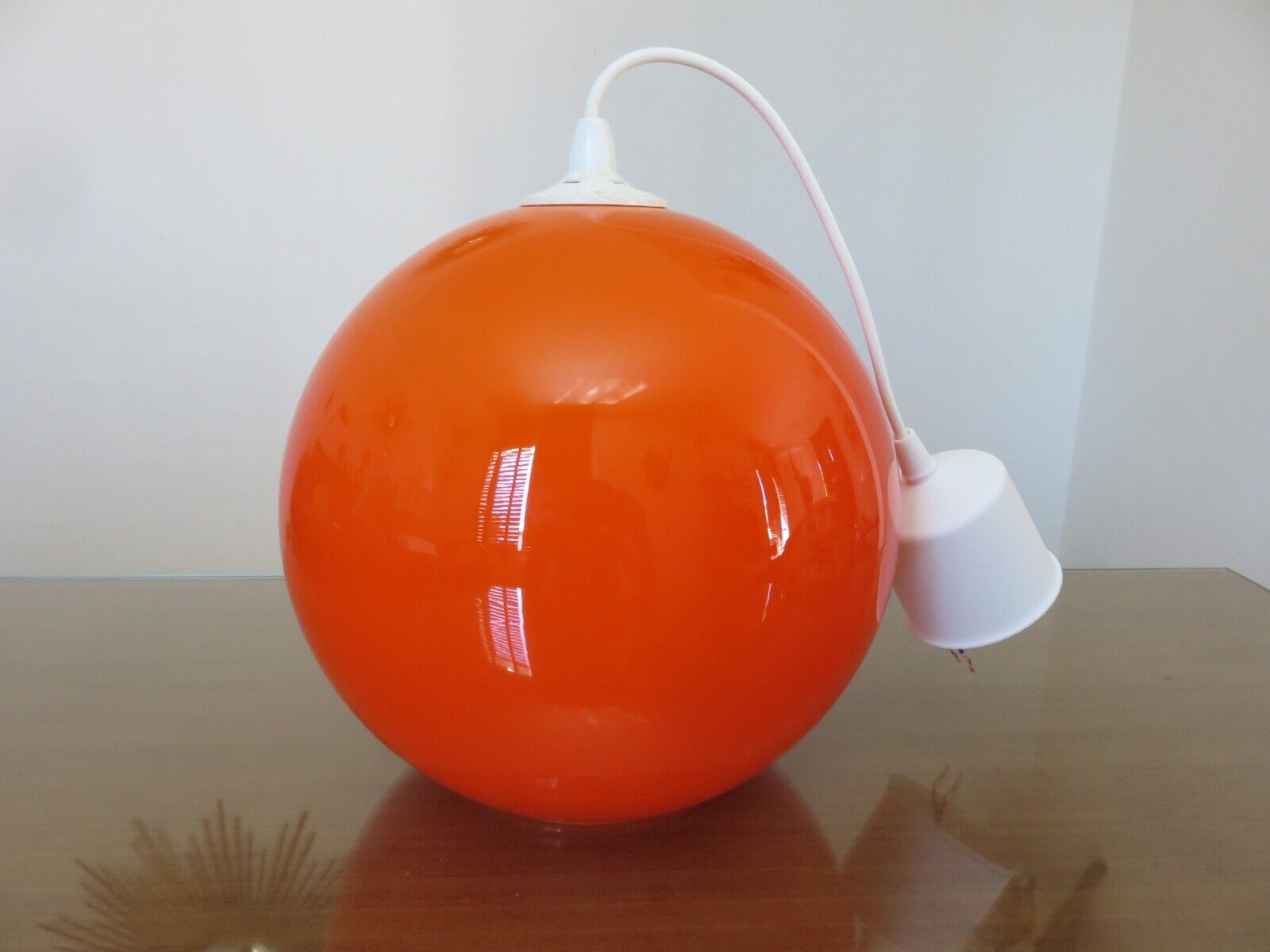 Suspension ball in opaline orange 70s