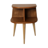 Oak-plated tripod bedside table 1950