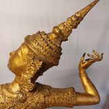 Statue en bronze doré du prince rama - art ethnique asie - haut. 55 cm