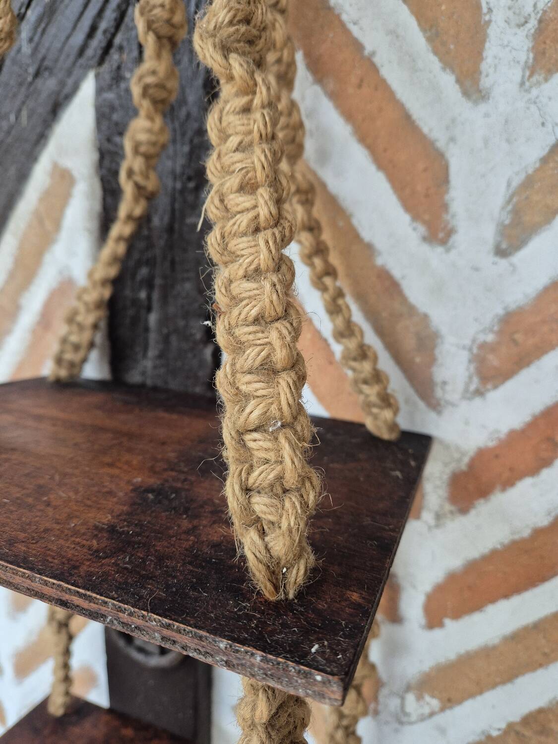 Étagère en macramé vintage