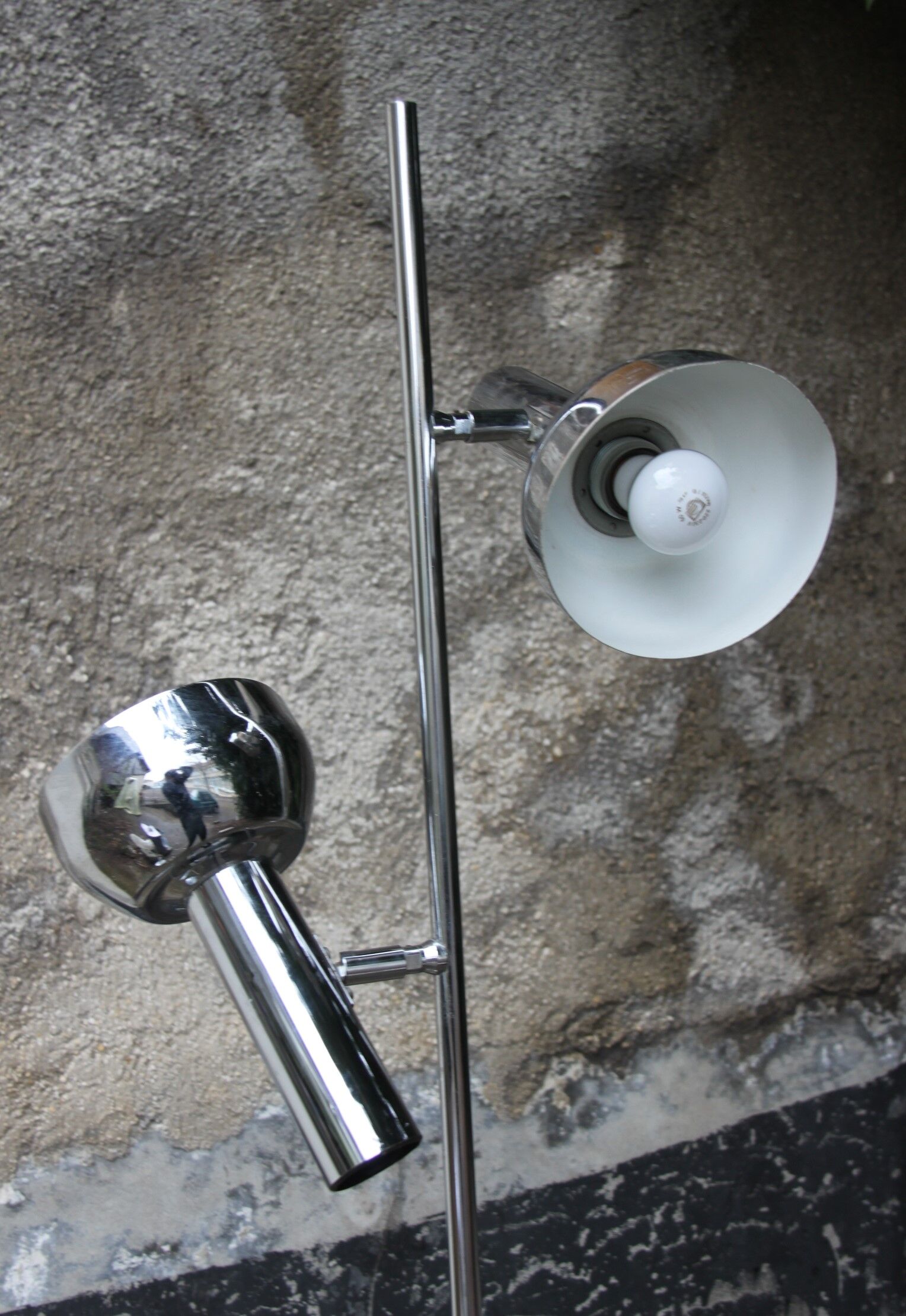 Lampadaire chrome 2 spots