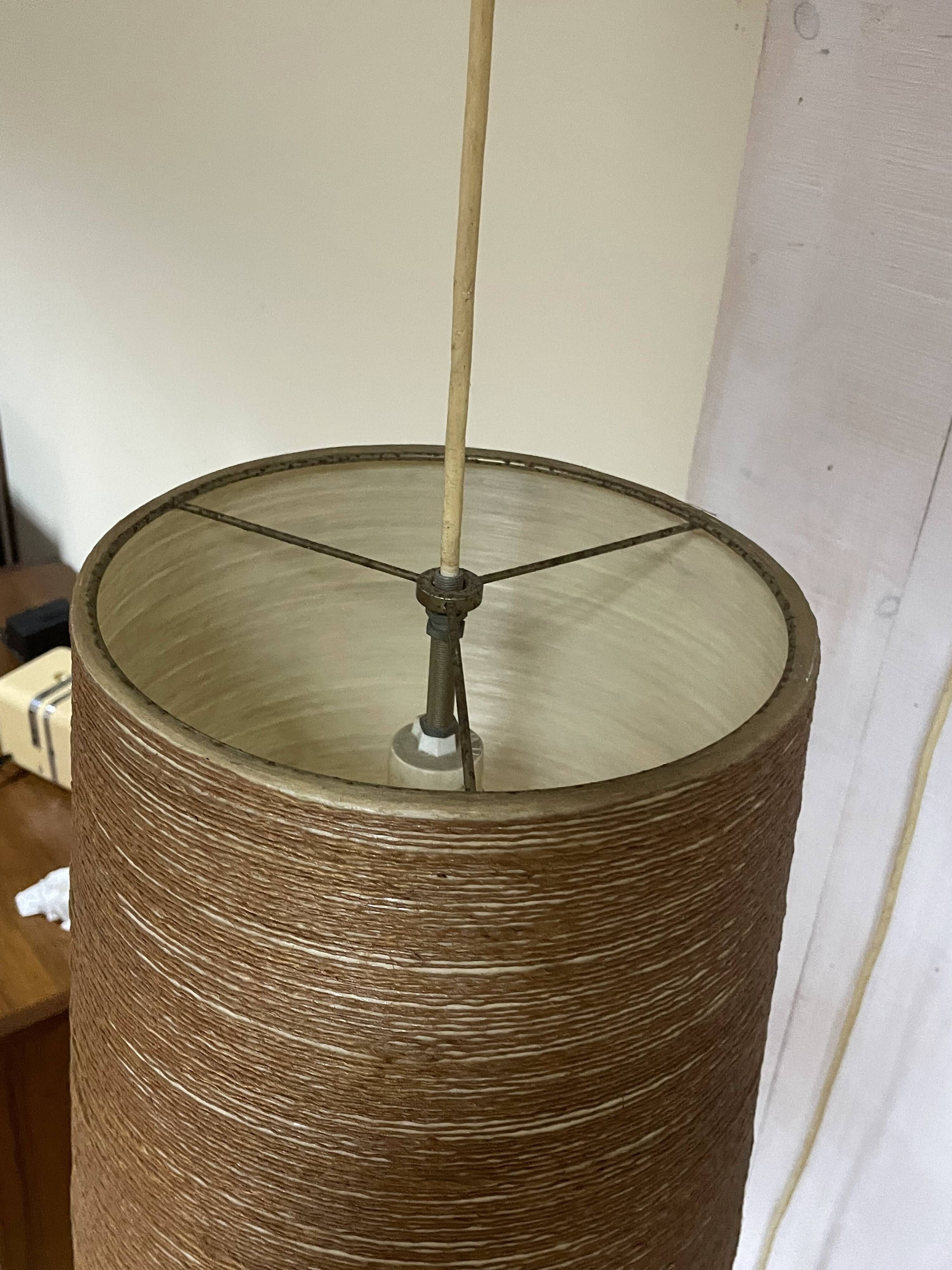 Rare teak and sisal wall lamp from the 1960s, attributed to Lotte Bostlund.