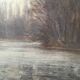 Impressionist Post-Print Painting "Tree River Bord" by François Moreau - 1914