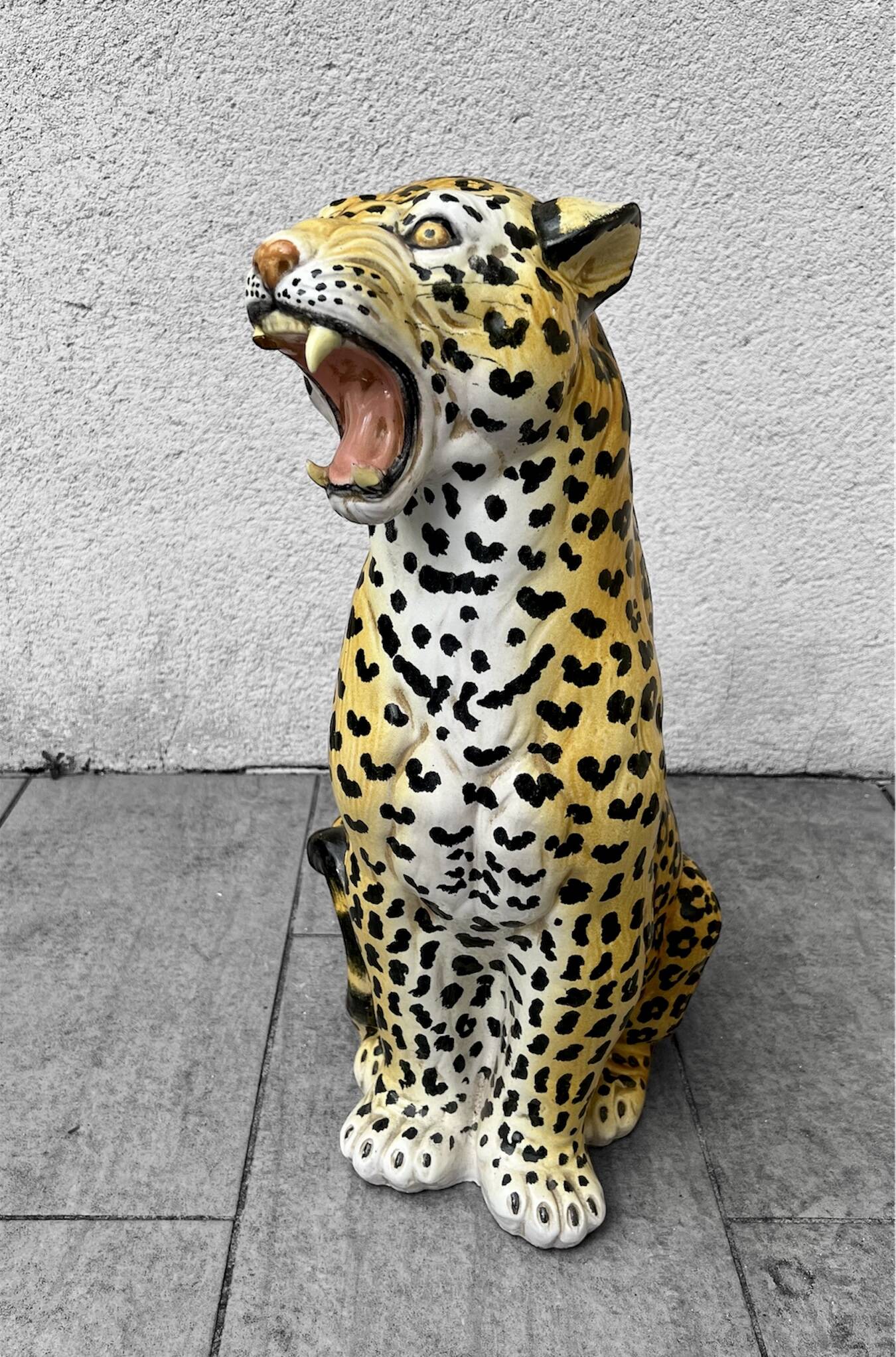 Large ceramic leopard sculpture, Italy, 1960s