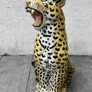 Large ceramic leopard sculpture, Italy, 1960s