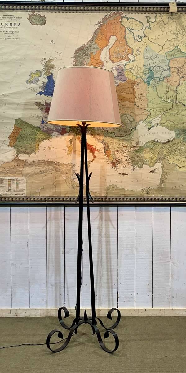 1930s wrought iron floor lamp