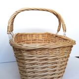 Wicker basket with handles