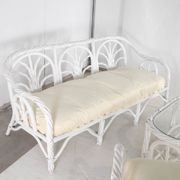 Salon en rotin blanchi