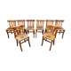 Series of 8 chairs bistro wood curve