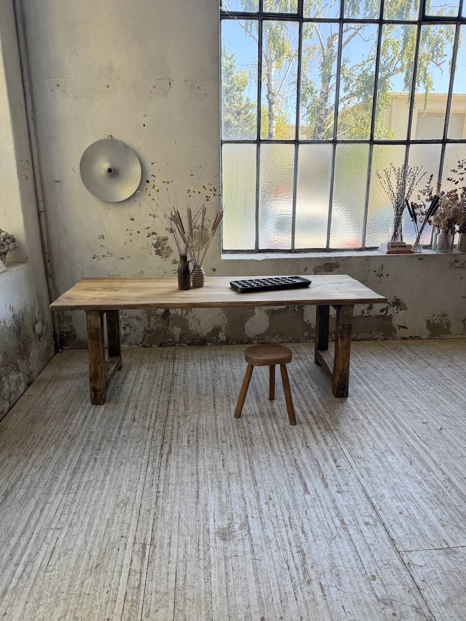 1950s pine farmhouse table 220cm
