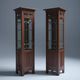Pair of Art Nouveau solid wood showcases, Central Europe, circa 1910