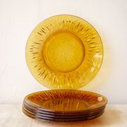 6 flat vintage plate model Soleil, Vereco France