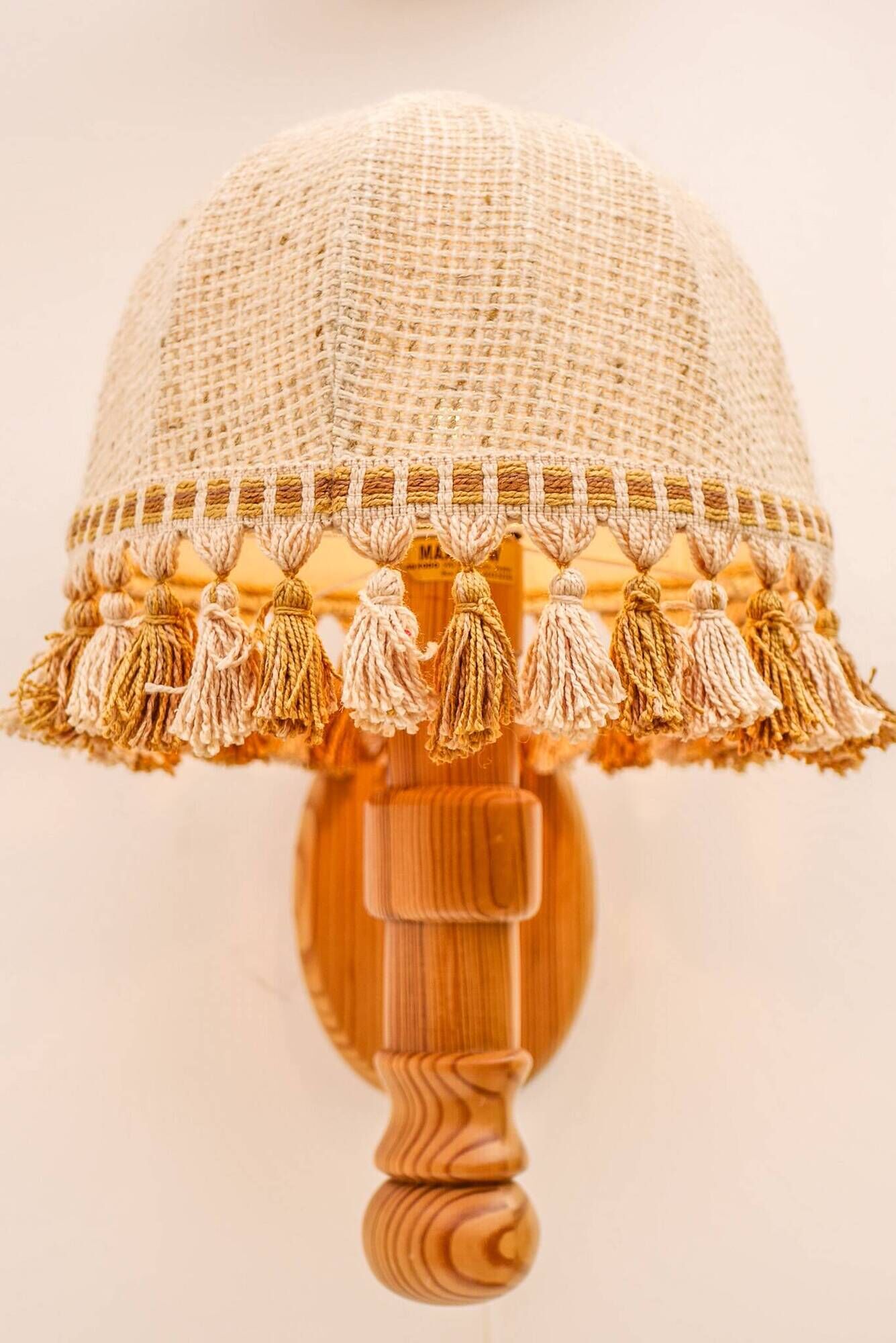 1970s Scandinavian Wall Sconce by Solbackens Svarveri in Pine
