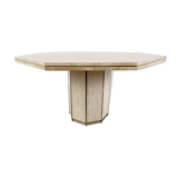 Travertine and Brass dining table, 1970s
