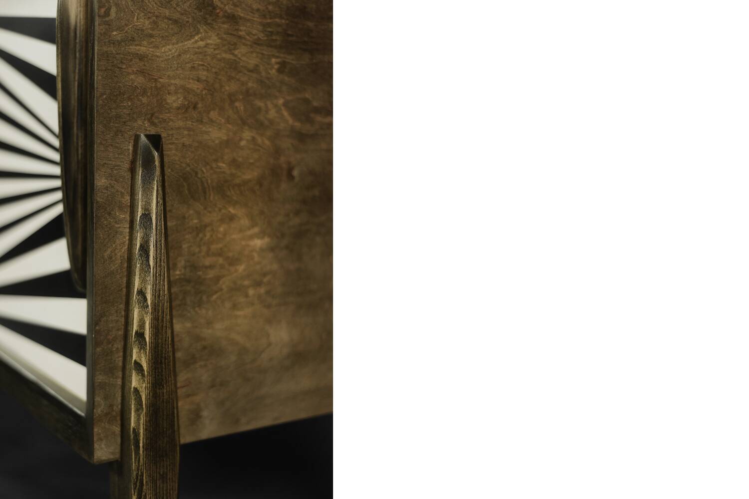 Scandinavian sideboard in birch with hand-painted op-art pattern, 1960s