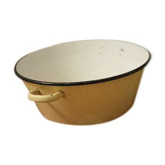Vintage basin in enamelled sheet metal