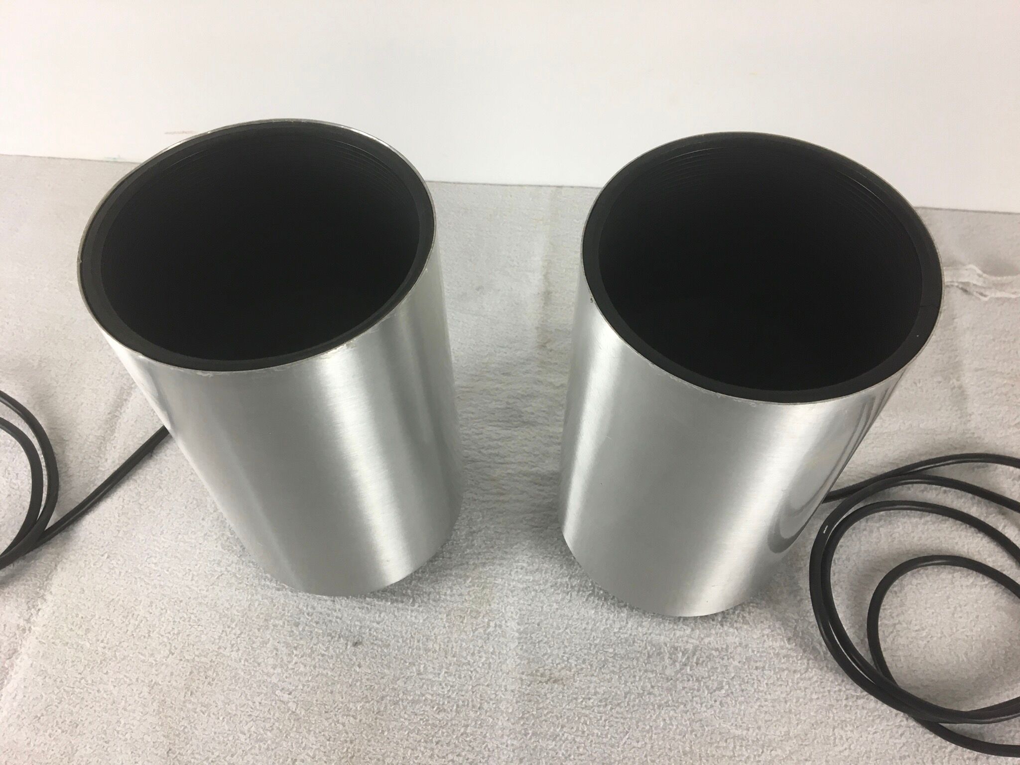 Pair of 1960/70 pipe table lamps published by Concord lighting