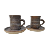 Duo vintage sandstone mugs