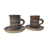 Duo vintage sandstone mugs